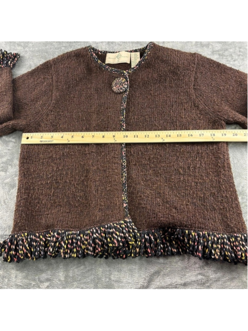 VTG Design Options by Philip & Jane Gordon Sweater Women S Cardigan Knit Brown - Picture 8 of 12